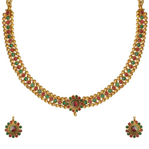 民族南印度工匠珠宝套装表面珠项链和耳环 setabne0312mg-珠宝首饰